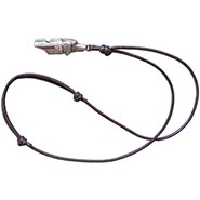 Silver Dog Whistle Pendant on Cotton Cord
