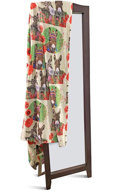 Donkey Garden Plush Fleece Throw Blanket