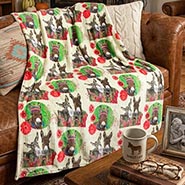 Donkey Garden Plush Fleece Throw Blanket