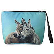 Donkey Friends Padded Accessory Cosmetic Bag Wristlet