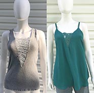 Set of 2 Lace Inset Tank Tops  *ONLY ONE SET AVAILABLE - SIZE M*