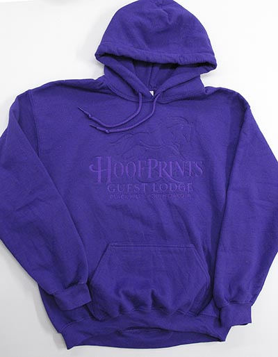 HoofPrints Guest Lodge Purple Embroidered Hooded Sweat *ONLY 1 AVAILABLE SIZE MEDIUM*