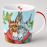 Cozy Christmas Donkeys Gift Boxed Ceramic Mug 13.5 oz Gift Boxed Mug