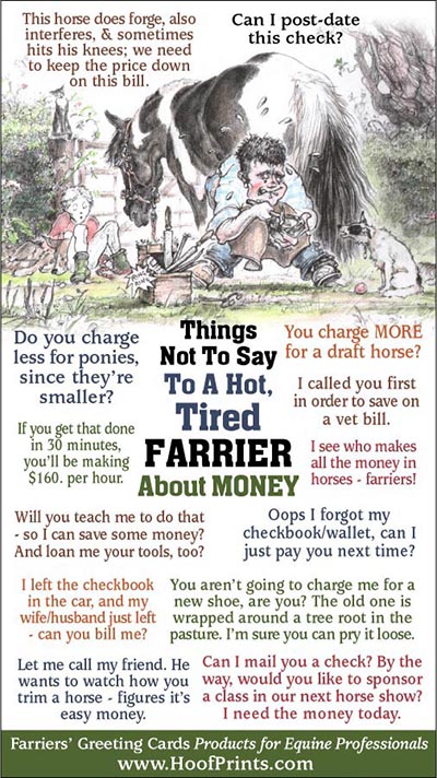 Things Not To Say To A Farrier About Money SOLD OUT