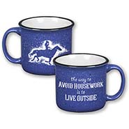 The way to Avoid Housework is to LIVE OUTSIDE Big Granitewear Mug for coffee or soup *SOLD OUT*