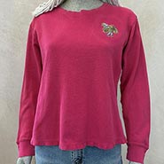 Fuchsia Longsleeve Thermal with Barn Girl Embroidery  *ONLY 1 AVAILABLE size M*