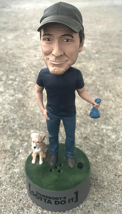 Mike Rowe Talking Bobblehead  with Freddie and dog poop bag *SOLD OUT LIMITED EDITION ONLY 1 AVAILABLE*