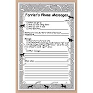 Note pad Farrier's Phone Messages