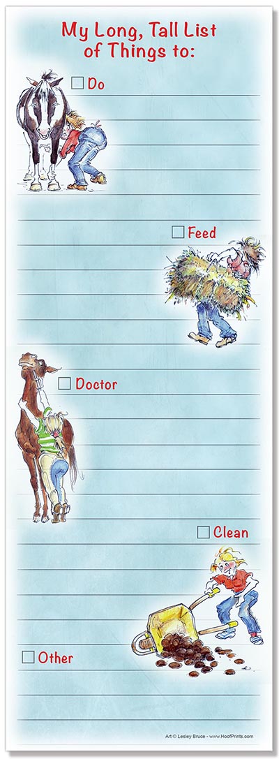 Horsewoman's Long Tall List Note Pad