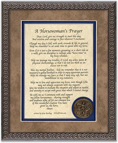 Horsewoman's Prayer Framed Verse with Medallion *ONLY 1 AVAILABLE*