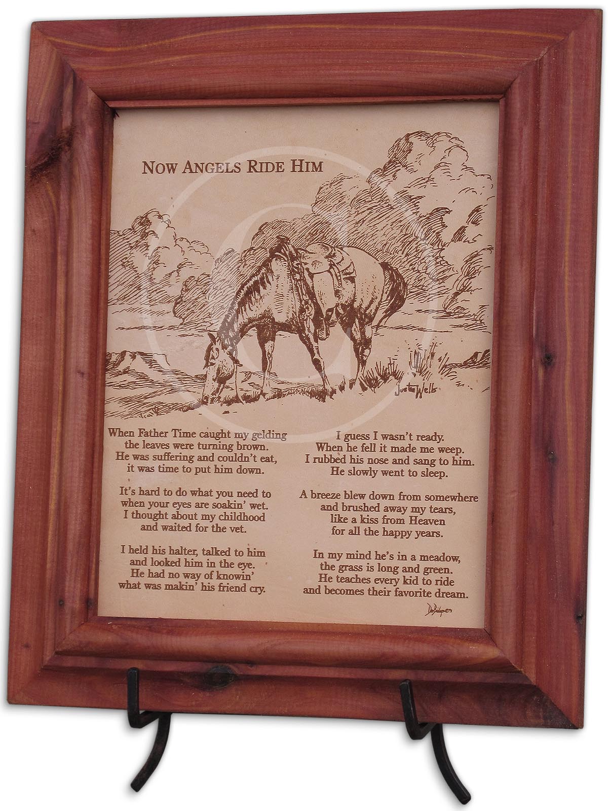 Now Angels Ride Him 8x10 Framed Verse On Leather Www Hoofprints Now Angels Ride Him 8x10 Framed Verse On Leather