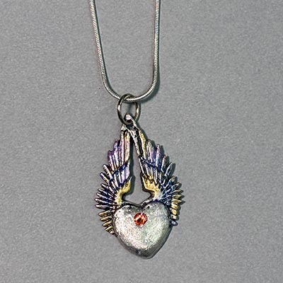 Pewter Winged Heart Necklace by Pewter Earth *ONLY 1 AVAILABLE*