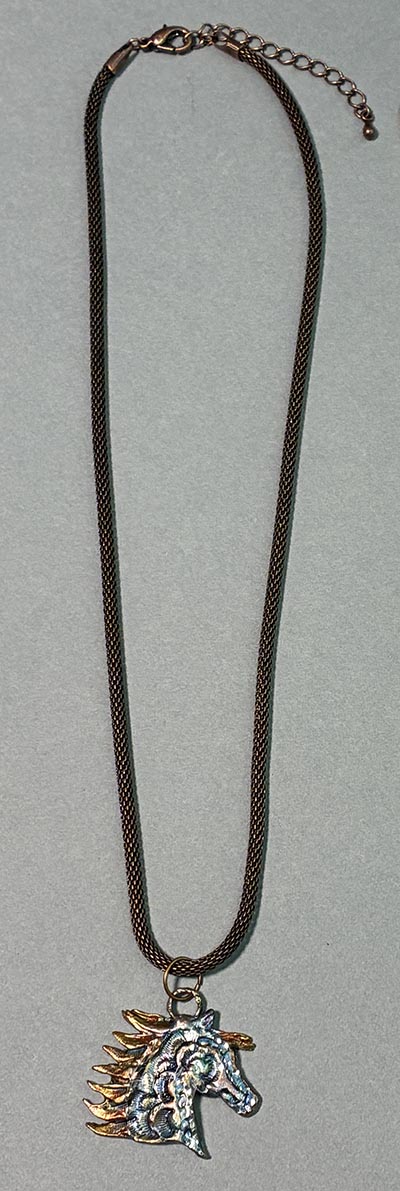 Pewter Vintage Style Hand Stamped Horse Necklace *ONLY 1 AVAILABLE*