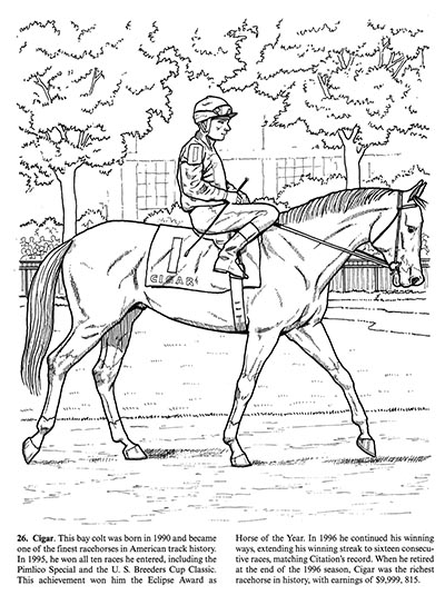 Download Great Racehorses Coloring Book-www.hoofprints.com