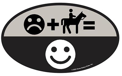 Riding Makes Me Smile Oval Sticker
