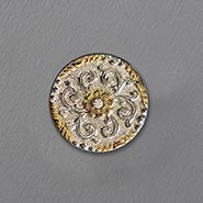 Small Two Tone Ornate Concho with Stone Scarf, Bandana, Wild Rag Slide *NEW!*