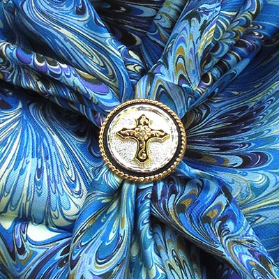 Two-Tone Round Cross Scarf, Bandanna, Wild Rag Slide *DISCONTINUED ONLY 2 LEFT*