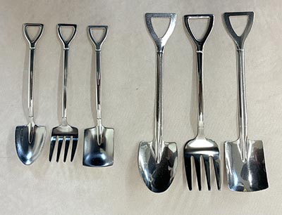 Set of 3 Larger Size Manure Fork and Shovel Stainless Steel Serving Utensils *SALE*