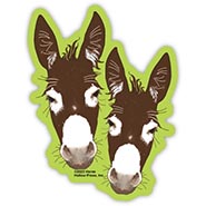 Donkey Pair on Green - Super Durable Sticker