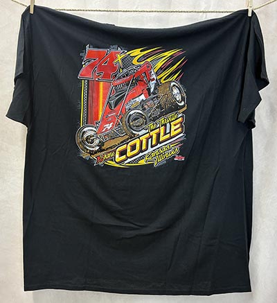 Shane Cottle Sprint Car Racing Black T-shirt  *ONLY AVAILABLE Size 5XL*