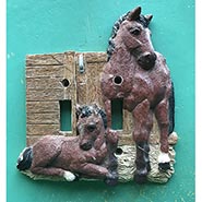 Mare and Foal Resin Switchplate Cover *FLAWED ONLY 1 AVAILABLE*
