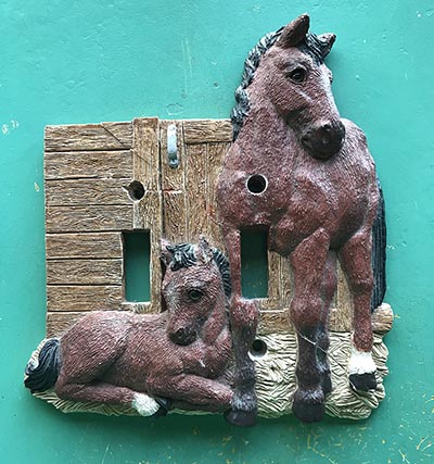 Mare and Foal Resin Switchplate Cover *FLAWED ONLY 1 AVAILABLE*