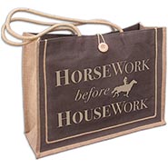 HORSEwork before HOUSEwork Big Burlap Tote