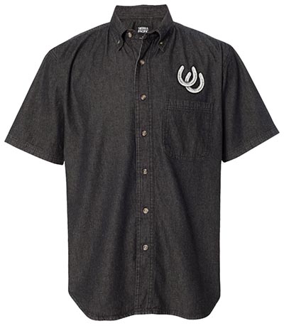 Two Shoes *SHORT SLEEVE* Black Denim Shirt *ONLY 1 AVAILABLE SIZE SMALL*