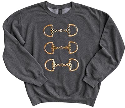 Three of a Kind Exotic Patterned Snaffle Bit Charcoal Crew
