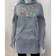 Embroidered Donkey extra-long Hoodie Eat Bray Love