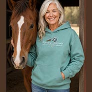 Horses Leave Hoofprints on Your Heart Soft Teal Hooded Sweatshirt