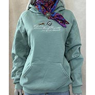 Horses Leave Hoofprints on Your Heart Soft Teal Hooded Sweatshirt