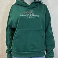 Embroidered Horses Leave Hoofprints on your Heart Juniper Green Hoodie *ONLY ONE AVAILABLE SIZE MEDIUM*