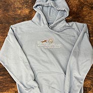 Embroidered Heartbeat for Horses Light Blue Hooded Sweatshirt *ONLY 1 AVAILABLE SIZE MEDIUM*