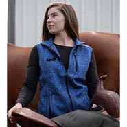 Embroidered Tweed Fleece Sweater Vest with Zippered Chest Pocket *HALF PRICE for Limited Time*