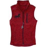 Embroidered Tweed Fleece Sweater Vest with Zippered Chest Pocket