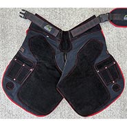 Black with Red Trim Padded Farrier Apron Chaps with knife pockets *ONLY ONE AVAILABLE*