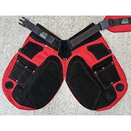 Red with Black Trim Padded Farrier Apron Chaps with knife pockets *ONLY ONE AVAILABLE*