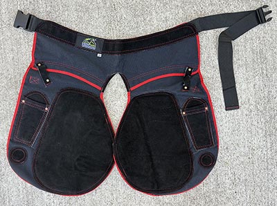 Black with Red Trim Padded Farrier Apron Chaps with knife pockets *ONLY ONE AVAILABLE*