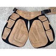 Black with Tan Trim Padded Farrier Apron Chaps with knife pockets *ONLY ONE AVAILABLE*