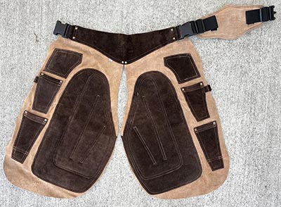 Tan and Brown Padded Farrier Apron Chaps with knife pockets *ONLY ONE AVAILABLE*