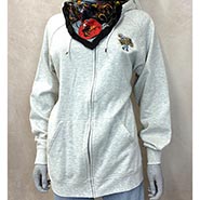 Embroidered Barn Girl Full Zip Hooded Sweatshirt Ash Grey HALF PRICE *ONLY ONE AVAILABLE size Large or XL