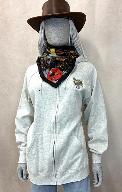 Embroidered Barn Girl Full Zip Hooded Sweatshirt Ash Grey HALF PRICE *ONLY ONE AVAILABLE size Large or XL
