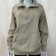 Driftwood Quarter Zip Sweatshirt with Barn Girl Embroidery *ONLY 1 AVAILABLE size M*