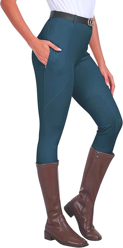 Peacock Blue Womens Full Seat Breeches with Silicone Grip *ONLY ONE PAIR AVAILABLE SIZE M*