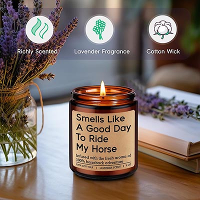 Smells Like A Good Day to Ride My Horse Lavender Scented Candle *ONLY ONE AVAILABLE*
