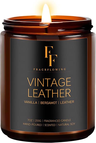 Vintage Leather Vanilla and Bergamot Scented Candle *ONLY ONE AVAILABLE*