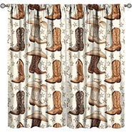 Retro Cowboy Boot Curtains pair of 20