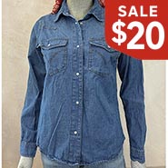 Longsleeve Western Denim Shirt HALF PRICE *ONLY ONE AVAILABLE size Medium*