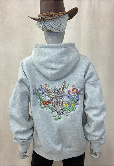 Super Heavyweight Embroidered EAT BRAY LOVE Donkey Hoodie *ONLY 1 AVAILABLE Size Large*